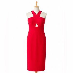 Aidan by Aidan Mattox Halter Red Dress